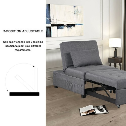 4-IN-1 Convertible Sofa Bed Folding Sleeper Chair Leisure Recliner Lounge Couch - Picture 31 of 33