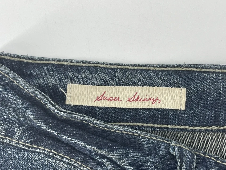 Decree 超紧身弹力牛仔裤女式 11/12 码蓝色牛仔中腰 33X32 — 第 4/4 张图片