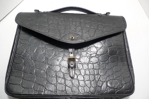 MULBERRY - LEATHER BRIEFCASE- ATTACHE - CROC PATTERN - MADE IN ENGLAND - Picture 2 of 24