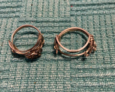 2 Sterling Silver wire wrapped rings 7  9 appx Hand made