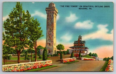 Reading, Pennsylvania - PA, Fire Tower, Skyline Drive, Vintage Postcard