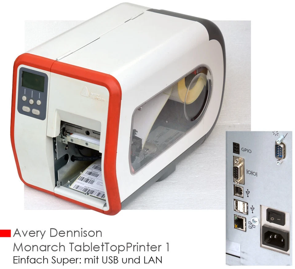 Avery Dennison Monarch Piano Tavolo Stampante 1 ADTP1 Etichette Barcodeprinter - Immagine 2 di 4