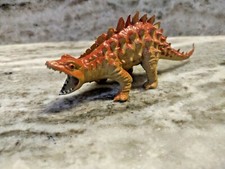 Rare Stegosaurus Green Purple Dinosaur Plastic Figure 2.5" X 5.5"   T24