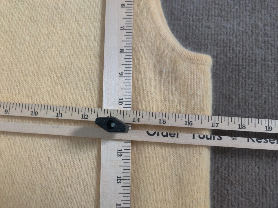 Casual Corner Sleeveless Sweater Vest Woman L Wool Angora Lambswool Blend Yellow Foto 3 de 4