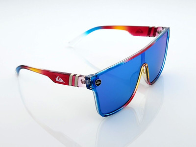 Quiksilver SciFi Shield Sunglasses Multicolor Candy Color Frame Blue Mirror NIB