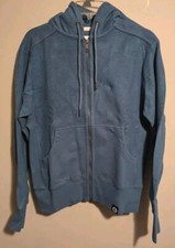 American Giant Sweatshirt Men's Small Full Zip Blue Graphic USA Made Hoodie NOS
