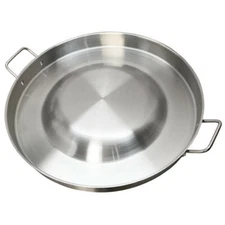22" Round Stainless Steel Concave Comal Bola Taco Grill Pan Frying Wok 