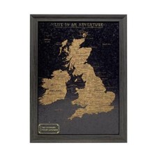 Splosh UK Travel Map Pin Board Pins Personalised United Kingdom Maps Black