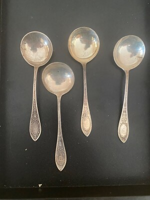 #ad ADAM by Whiting Gorham Sterling Silver 4 BOULLION SOUPSquot; MONOED ALL 1 BID $355.00