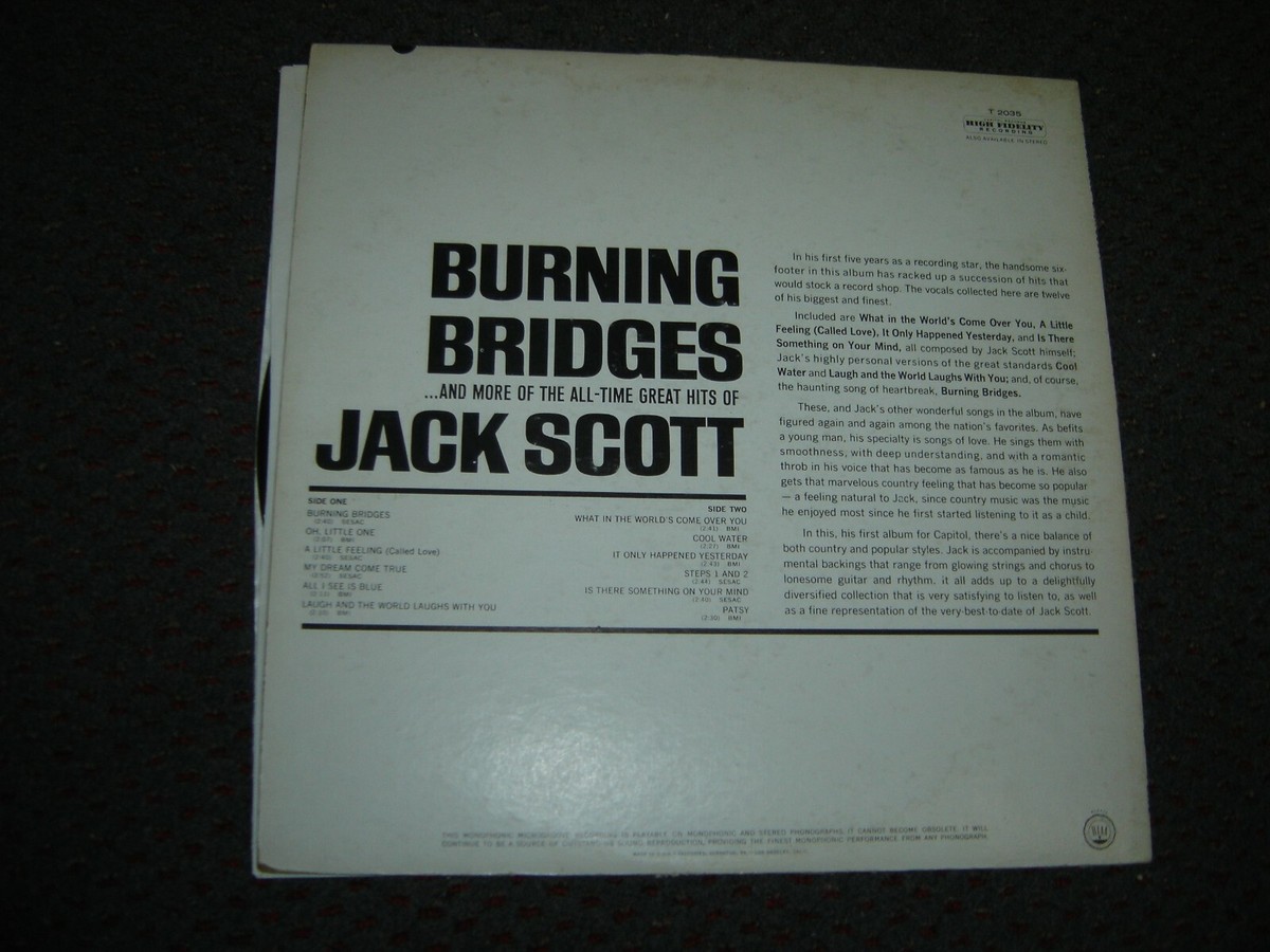 Jack Scott - Burning Bridges 1964 USA Mono Orig. VG/VG+ | eBay