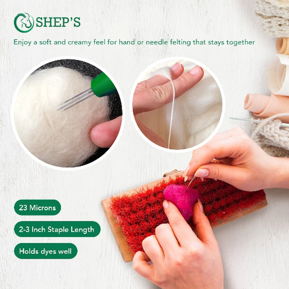 20 lbs Pounds Wool Roving Fiber Spinning, Felting, Weaving, Knitting, Filling - Image 4 of 4