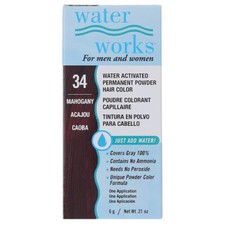 Waterworks Water Activated Permanent Powder Hair Color, 34 Mahogany 0.21 oz
