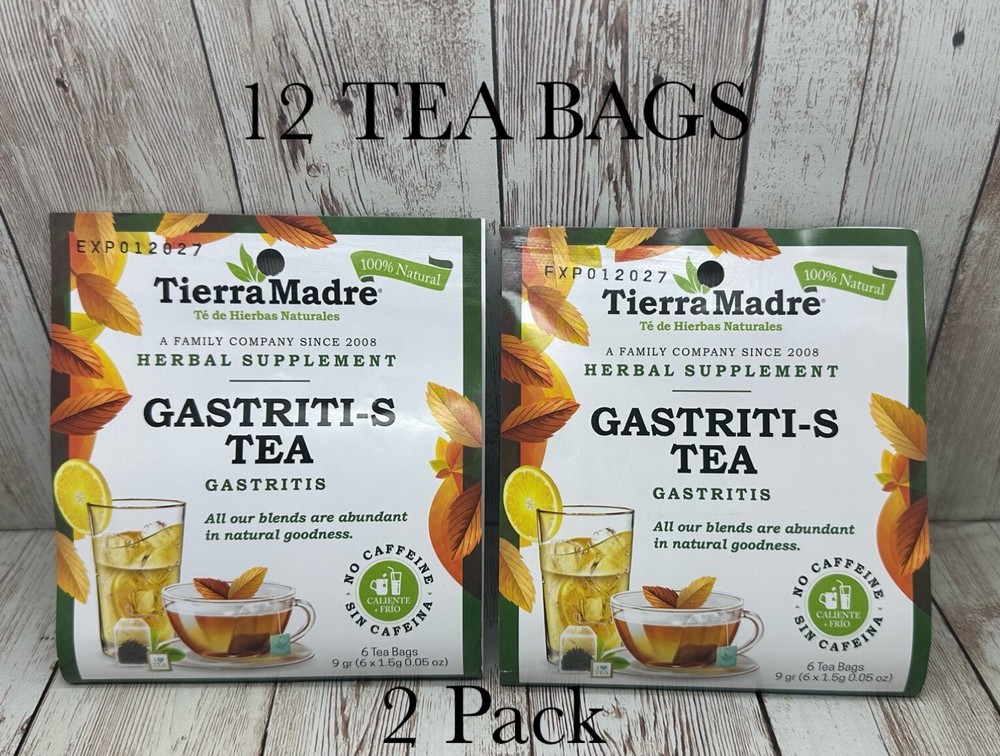 Tierra Madre,Gastriti-S TEA Herbal Support,12 Tea Bags/Hierbas Naturales