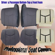 For GMC Sierra 2003-2007 Dark Gray Driver & Passenger Seat Cover & Front Foam