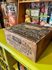 Antique Walter Baker Co. Breakfast Cocoa Wooden Box – 12.5 lb Crate, Dorchester