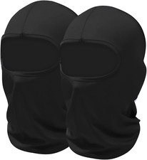 SHEVERCH 2 Pack Black Ski Mask UV Protection Lightweight Balaclava Face Mask Men
