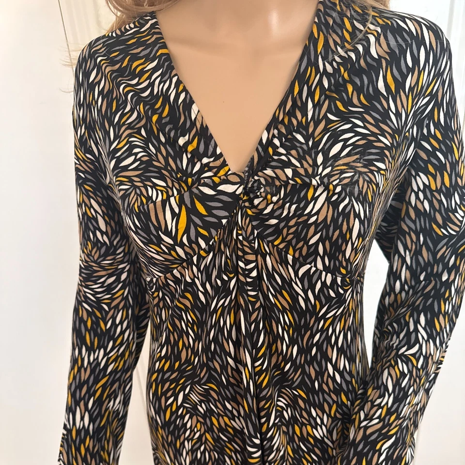 Vestido Tory Birch cuello en V manga larga talla L multicolor Foto 3 de 4