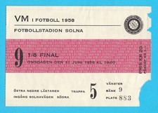 WALES vs MEXICO - 1958 FIFA WORLD CUP football soccer match ticket