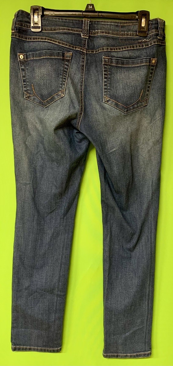 トップス n Woman's INC Denim Jeans Skinny Leg Regular Fit Dark Blue Size 8S