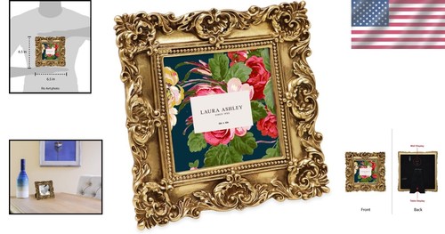 Chic 4x4 Gold Ornate Floral Frame - Hand-Crafted Resin for Elegant Home Decor - Picture 2 of 7
