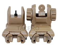 Tan Polymer Flip-up Back-down Front And Rear Sight Complete Set