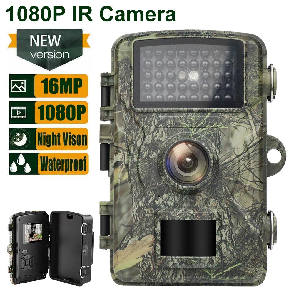 1080P Trail Camera 16MP IR Night Vision Wildlife Waterproof Hunting Game & 32G