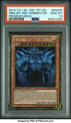 2014 Yu-Gi-Oh! Obelisk the Tormentor 1st Edition Premium Gold PGLD