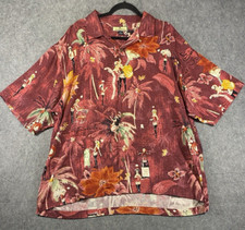 Tommy Bahama Shirt Mens Extra Large 100 Silk Holiday Cocktails and Pinup Girls