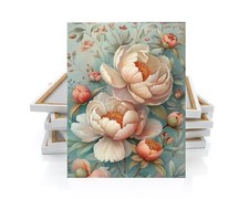 16x20 Peach Blossom Floral Canvas Print Wall Art
