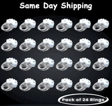 LED Light Up Flashing White Jelly Bumpy Rings - Pack of 24 By Party Glowz