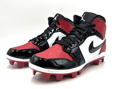 #ad Air Jordan 1 Retro MCS Bred Toe Baseball Cleats AV5354 600 Men’s Size 12 $100.00