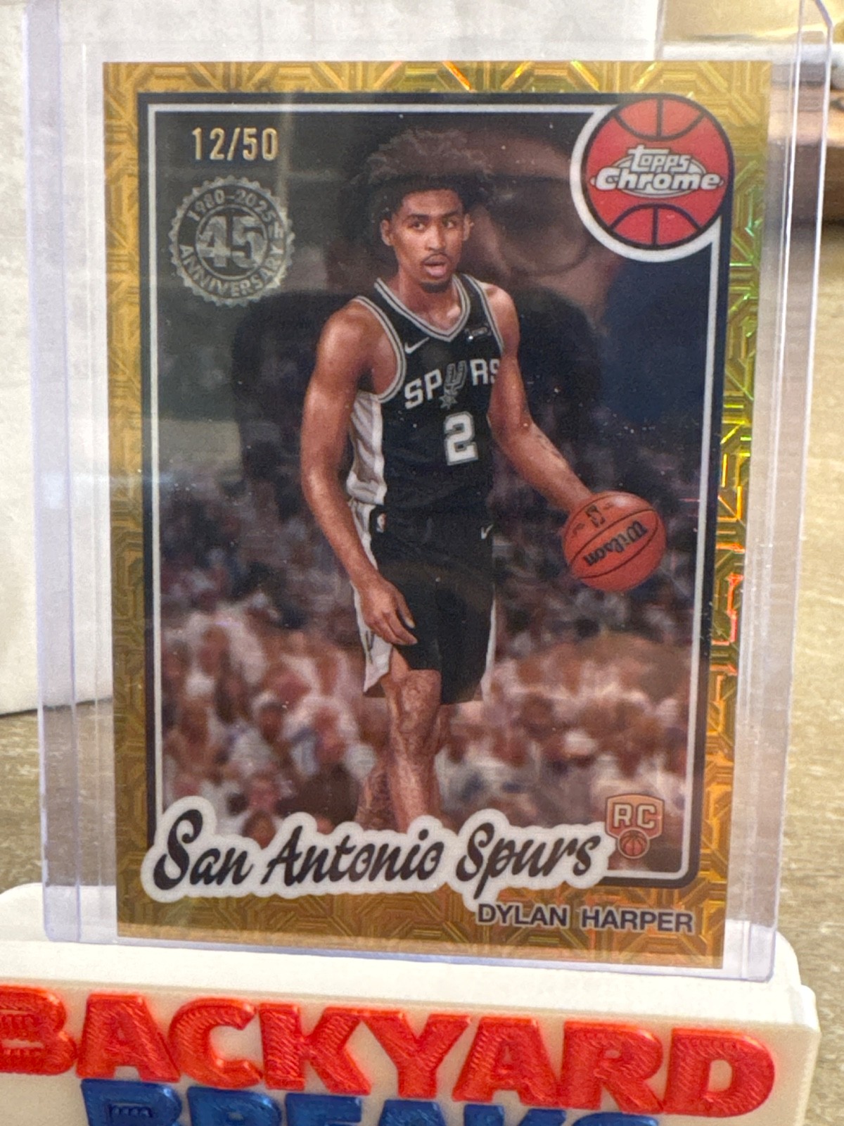Dylan Harper 2025 Topps Flagship Basketball Silver Pack Gold Mojo 12/50