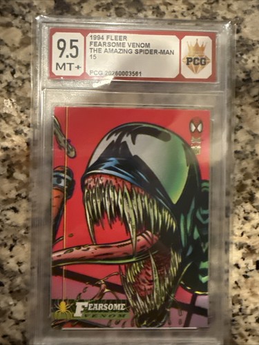 1994 Fleer Marvel Trading Card The Amazing Spider-Man #15 Fearsome Venom PCG 9.5