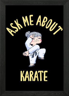 Frag mich nach Karate gerahmtes Wandbild Poster Leinwanddruck Bild