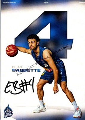 Original Autograph Elias Baggette Hakro Merlins Crailsheim Basketball/// Autograph