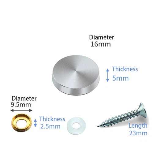Garden Home Screws Mirror Brushed 23mm Advertising Decorative Fasteners - Picture 2 of 17