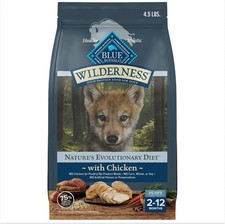 Blue Buffalo Wilderness High-Protein Natural Dry Food for Puppies Chicken Recipe