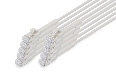 DIGITUS LAN cable Cat 6A   3 m   10 pieces   10 Gbps   flexible plug   slim vers