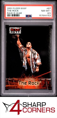 2001 FLEER WWF RAW IS WAR #67 DWAYNE THE ROCK JOHNSON POP 1 PSA 8.5