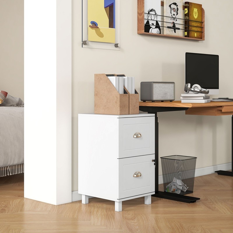 2 Drawer File Cabinet Lockable Filing Cabinet for A4 Letter