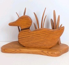 VTG Wooden Mallard Duck Mail Napkin Holder Hand Made Woodwright Berthoud CO USA