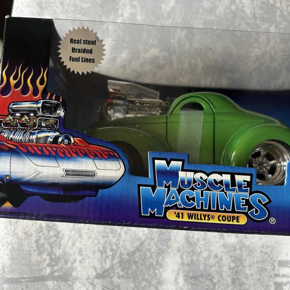 NEW Muscle Machines '41 Willys Coupe Green Die Cast Car 1:24 Scale SEALED VGC - Image 3 of 4