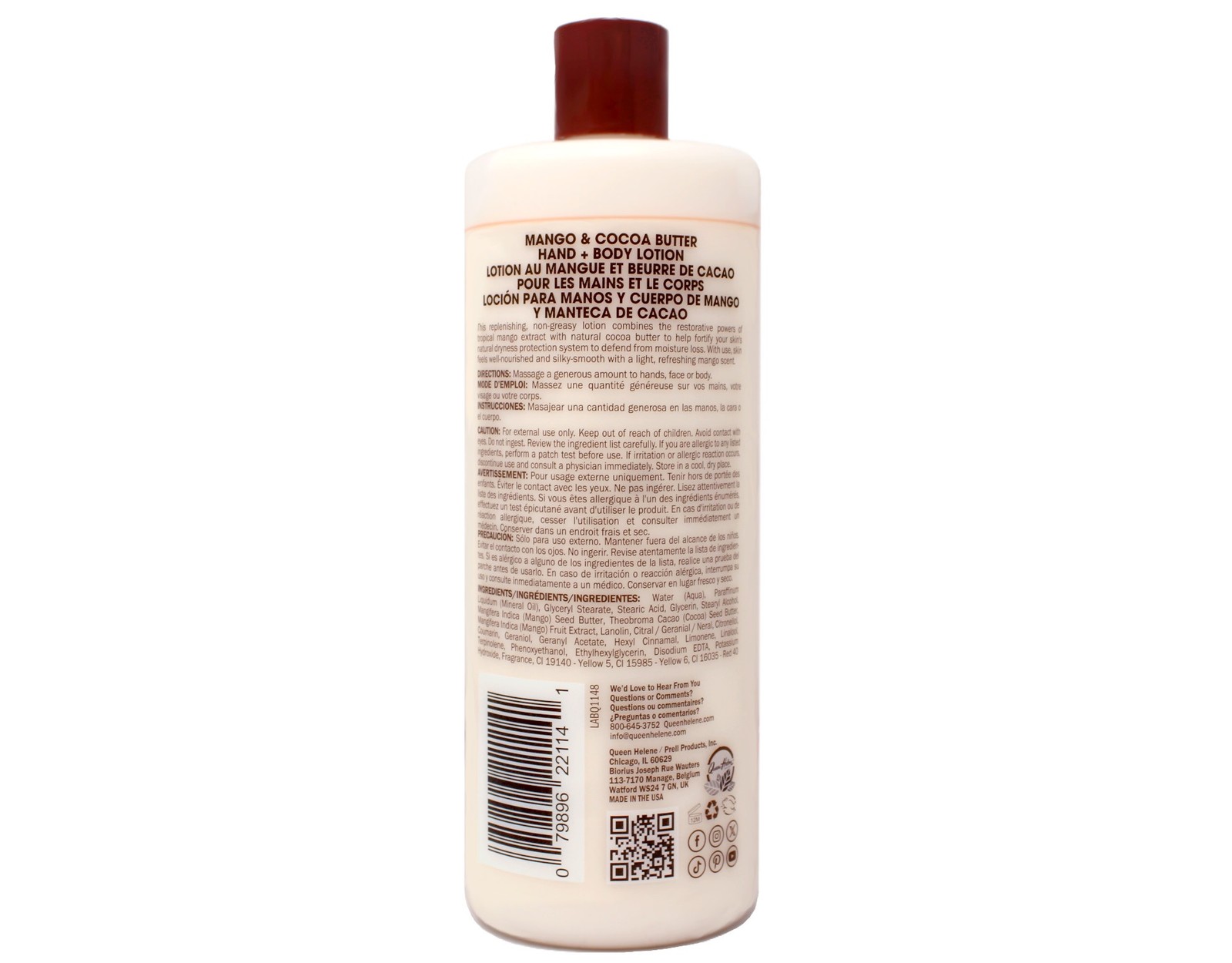 Queen Helene Mango Cocoa Butter Hand Body Lotion 32 oz 2 Pack