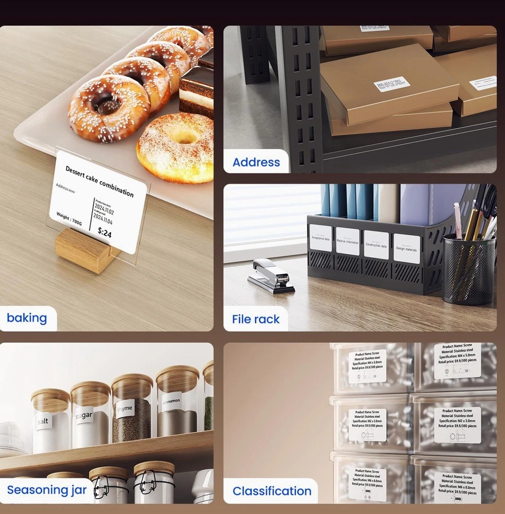 Bluetooth Label Maker Machine Portable Thermal Printer with Tape