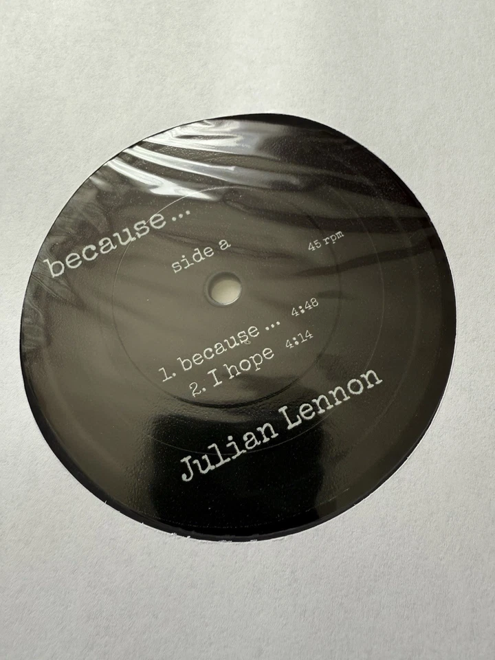 Julian Lennon SIGNED 4 Track Vinyl BECAUS LTD EP John The Beatles RARE NEW - Image 4 of 4