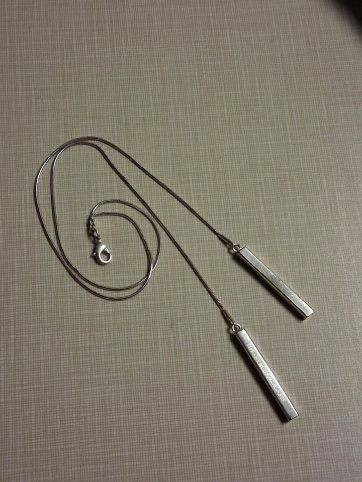 Tiffany Lariat Necklace Accessory W/Double Bar Pendants - Image 2 of 3