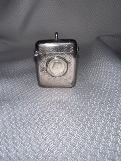 Antique Sterling Silver Commemorative Coronation Match safe George V