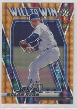 2021 Panini Mosaic Will to Win Reactive Orange Prizm 4/99 Nolan Ryan HOF e8a