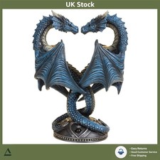 Anne Stokes Dragon Heart Candle Holder Mystical Blue 23cm Hand-Painted Resin