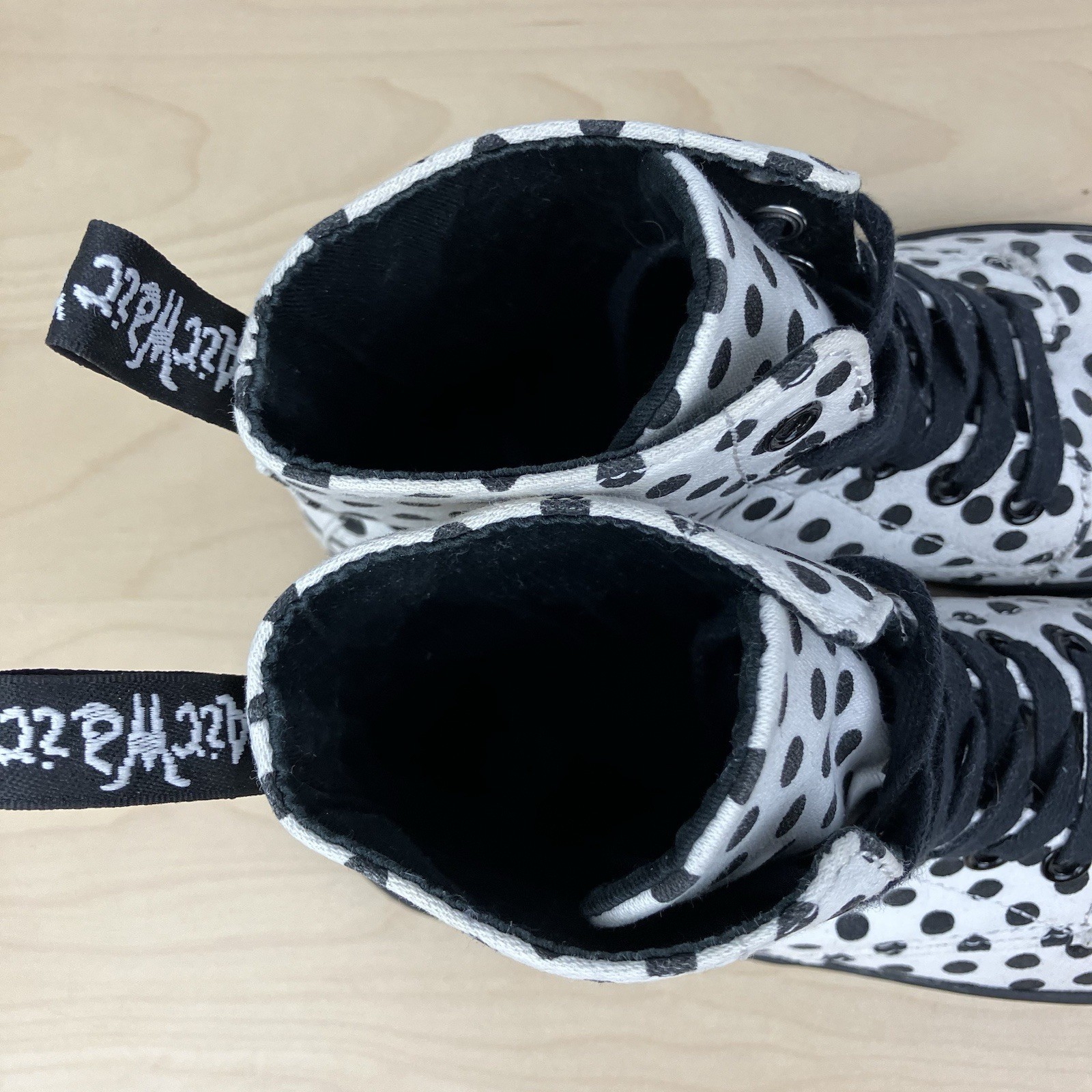 Dr. Doc Martens Women’s Size 5.0 Hackney Polka Dot High Top Boots White & Black thumbnail 9